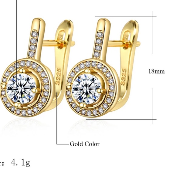 NEW 925 STERLING SILVER DIAMOND STUD EARRINGS, WONDERFUL EARRINGS, WOW EARRINGS - Picture 4 of 4